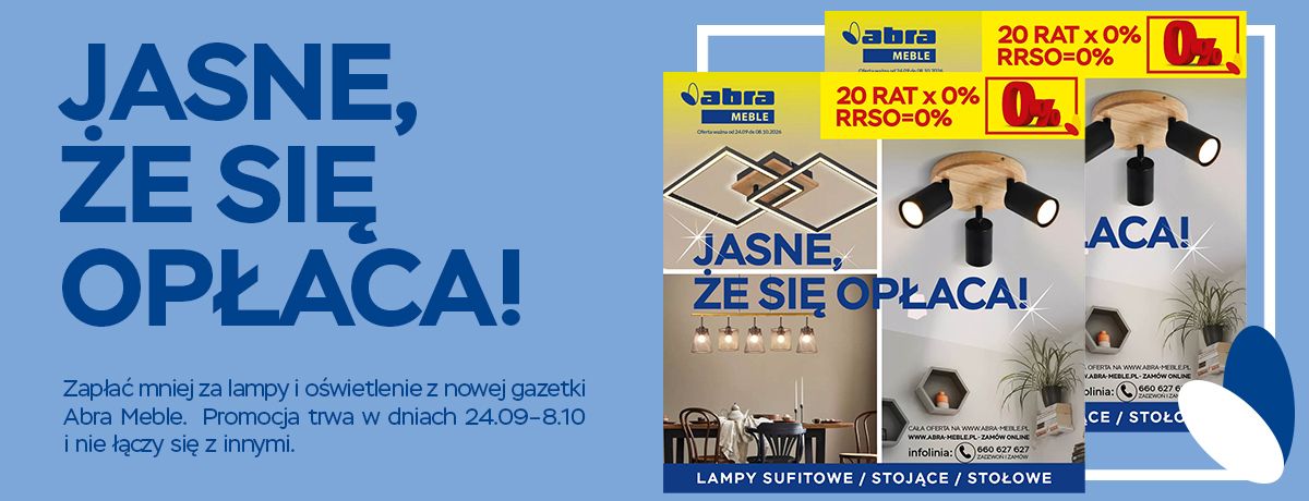 Lampy i oświetlenie taniej w Abra Meble
